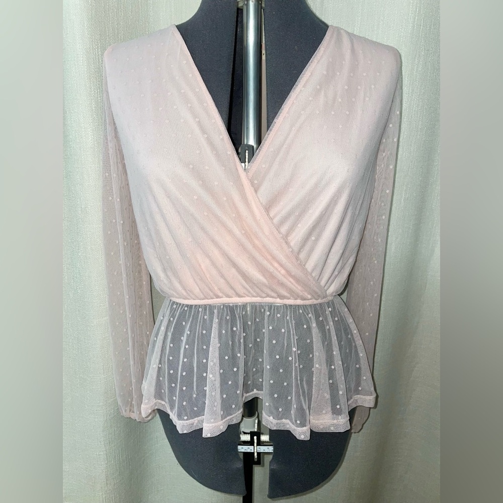 Blush Wrap Peplum Blouse